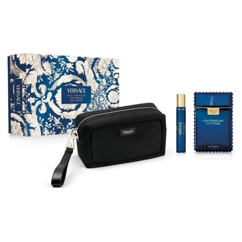 Versace Presentask Eau Fraiche Extrême Eau De Parfum + Travel Spray + necessär 1 enhet