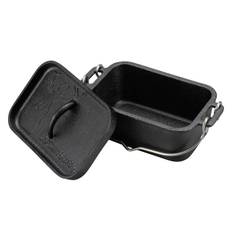 Captain Stag UG-3062 Dutch Oven, Iron Casting, Square Shape, Mini Dutch Oven, Width 8.1 x Depth 5.1 x Height 3.5 inches (205 x 130 x 90 mm), Full Wate
