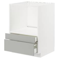 IKEA - METOD / MAXIMERA underskab til kombi mikro/skuffer, hvid/Havstorp lysegrå, 60x60 cm