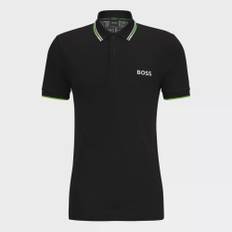 Hugo Boss, Topp, Herr, Svart, L, Bomull, Original Regular Fit Polo med Kontrastlogo