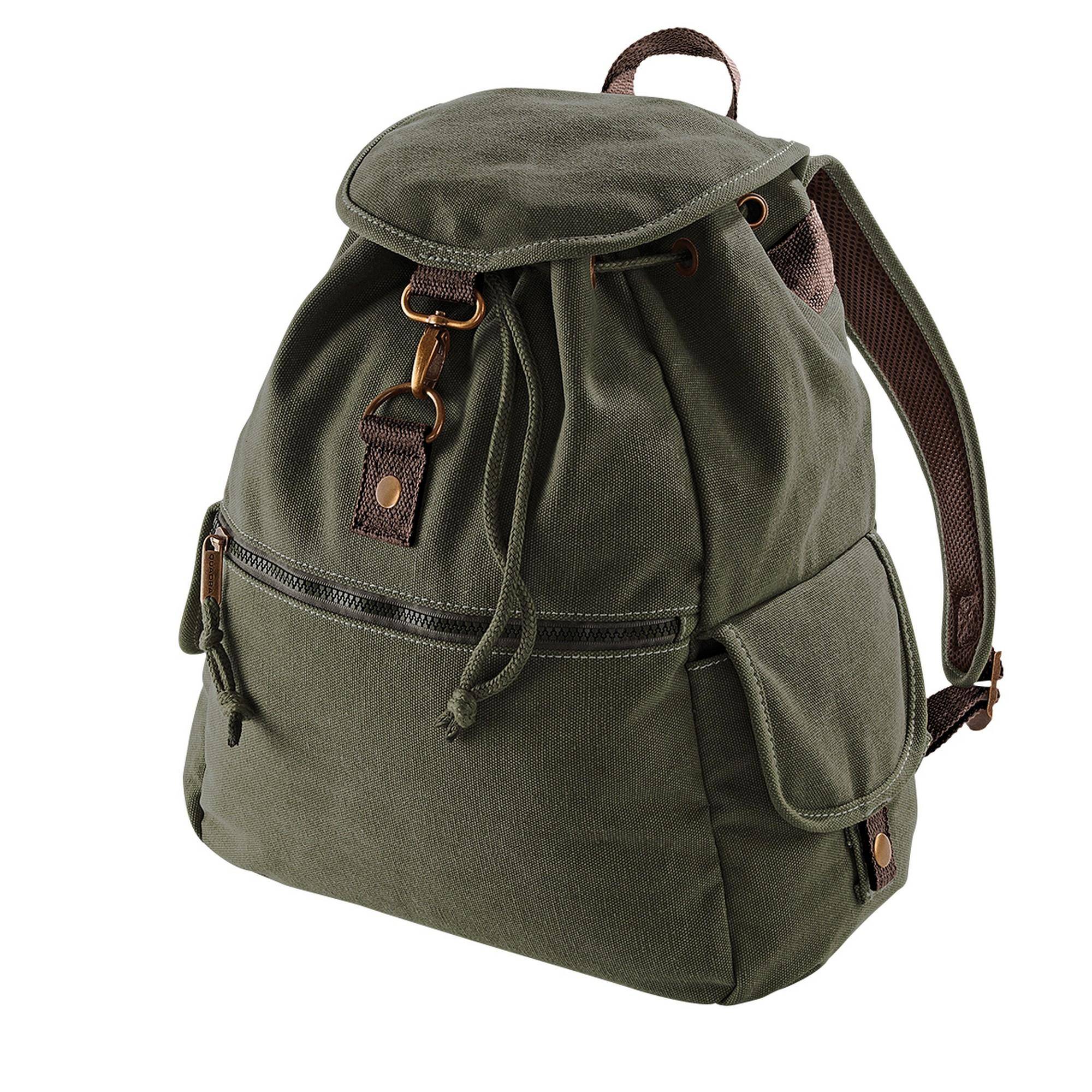 Quadra Vintage Canvas Ryggsäck - 18 Liter One Size gul
