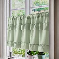 1pc Green Dual Hooded Cafe Curtain, Suitable For Kitchen, Livingroom, Window, Cabinet, Decorative Window Blind - Green - 145*45,230*45,100*45