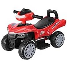 kiskick Barn ATV Ride On Toys för barn, 6 V ATV fyrhjuling för barn, ATV fyrhjuling fyrhjuling fyrhjuling ATV lekbil, motoriserad fyrhjuling småbarn elbil, slitstarka hjul batteridriven röd