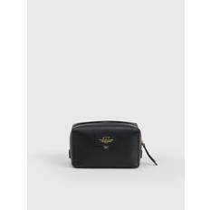 Capanne Black Grained Leather Beauty Bag - One Size (One Size)