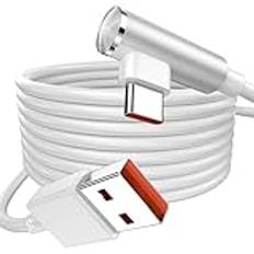 ACOCOBUY USB C-kabel 3 m, 6 A 120 W turboladdare USB typ C-kabel snabbladdningskabel vinklad 90 graders dataöverföring för Xiaomi Redmi Note 13/12/11/10 Pro/13C/Mi 14T/13T/12T/11/Pad 6/POCO X6/M6 Pro