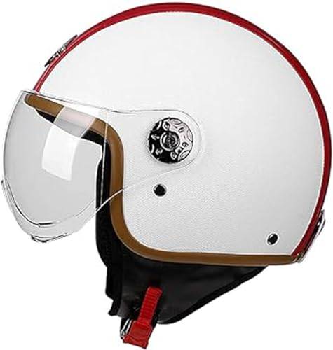 Retro motorcykelhjälm vuxna motorcykel jethjälmar säkerhetshjälm personlighet vintage motorcykel halvhjälm, för gatuscykel cruiser hackare moped scooter motorcykel bekväm hjälm B, M