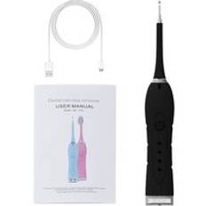 Ladda vibration sonic dental scaler tandstensborttagningsmedel tandfläckar tandstensrengöringsverktyg bleka tänderna eltandborste - Svart