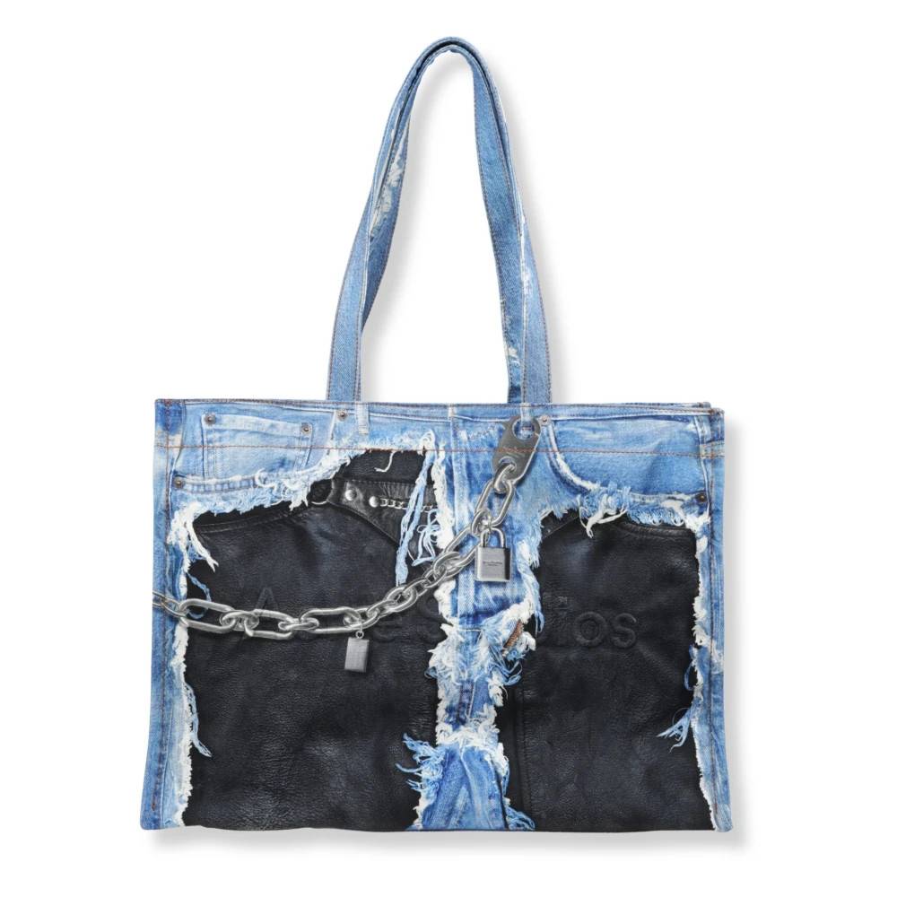 Acne Studios Shopper con stampa Trompe-l'œil - Tasker - Herre - Blå - ONE SIZE -