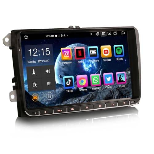 Erisin 9 tums Android 13 bilradio 2 Din med GPS-GPS för VW Crafter 2 Caddy Polo 6R Transporter T6 Amarok Skoda Yeti, Bluetooth 5.0 CarPlay Android Auto WiFi OPS DAB+DSP USB SWC DTV, 8-kärna 4 GB 64 GB