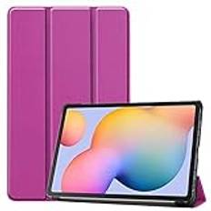 För 3 fällbara stativ skal skal skal för Samsung Tab S6 Lite SM-P610 P615 Release Smart Trifold surfplatta skal för Galaxy Tab S6 Lite 10,4-P610-lila