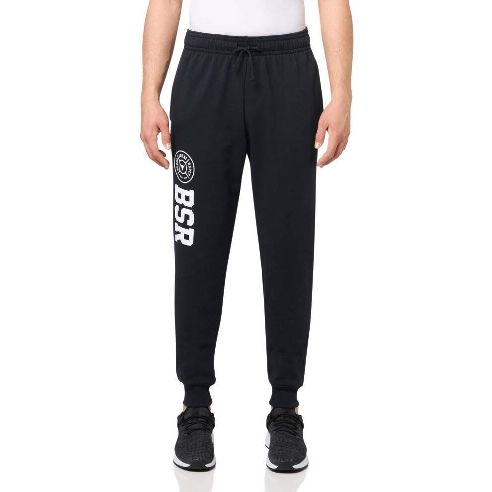Under Armour Mænds Project Rock Rival Fleece Joggers, (001) Sort / Hvid, Medium
