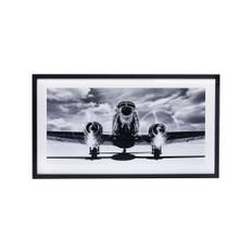 Airplane taking off - Svart/vit (B: 115 x H: 65 cm)