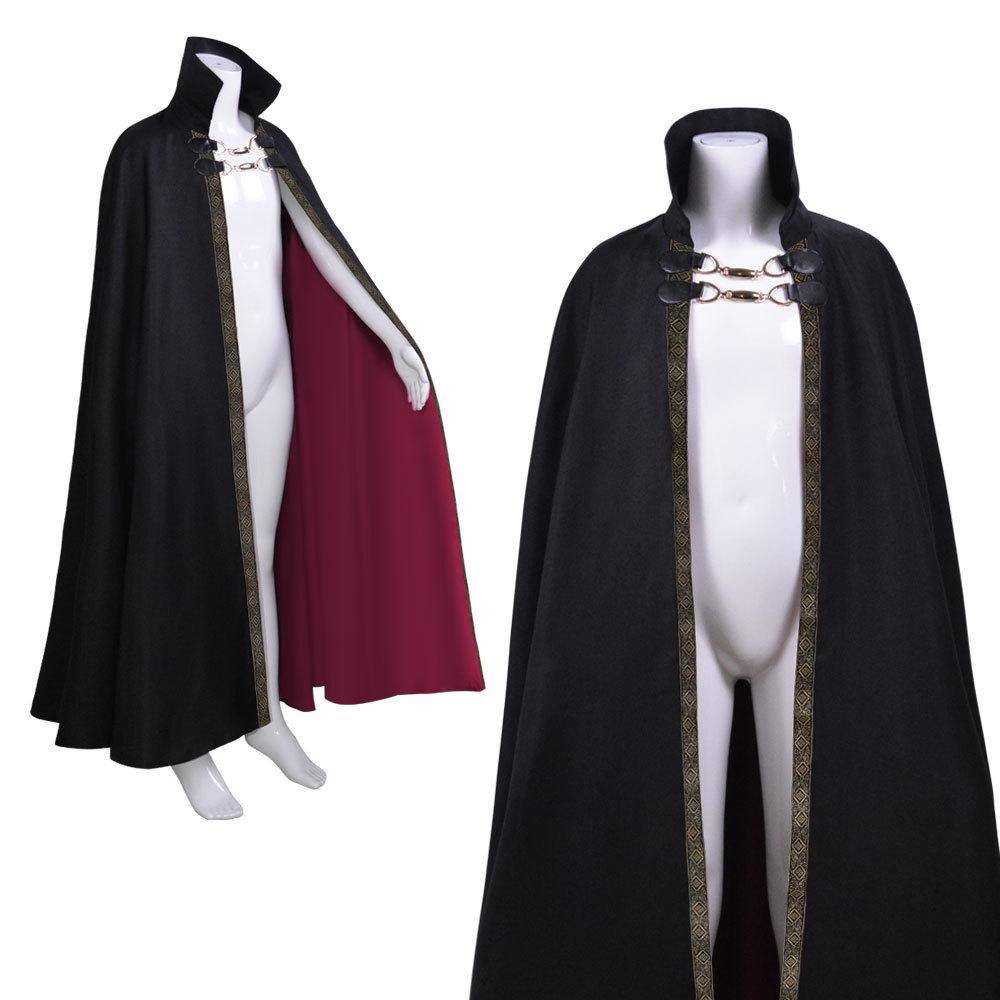 Vampyrherre Cape Cosplay Kostym, Halloween Skräckfest Mantel, Vuxen Gotisk Cape med Krage cm black