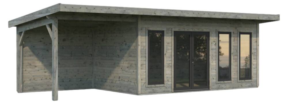 STUGA PALMAKO AURELIA GRÅ IMPREGNERAD 15,2+7,9M²