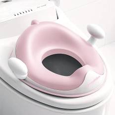 Angelbliss WC Sitz Kinder, Baby Potty Training Toilettentrainer, Kinder Toilettensitz für Jungen und Mädchen, Doppeltem Anti-Rutsch Polster Kloaufsatz, mit Griff und Spritzschutz (pink)