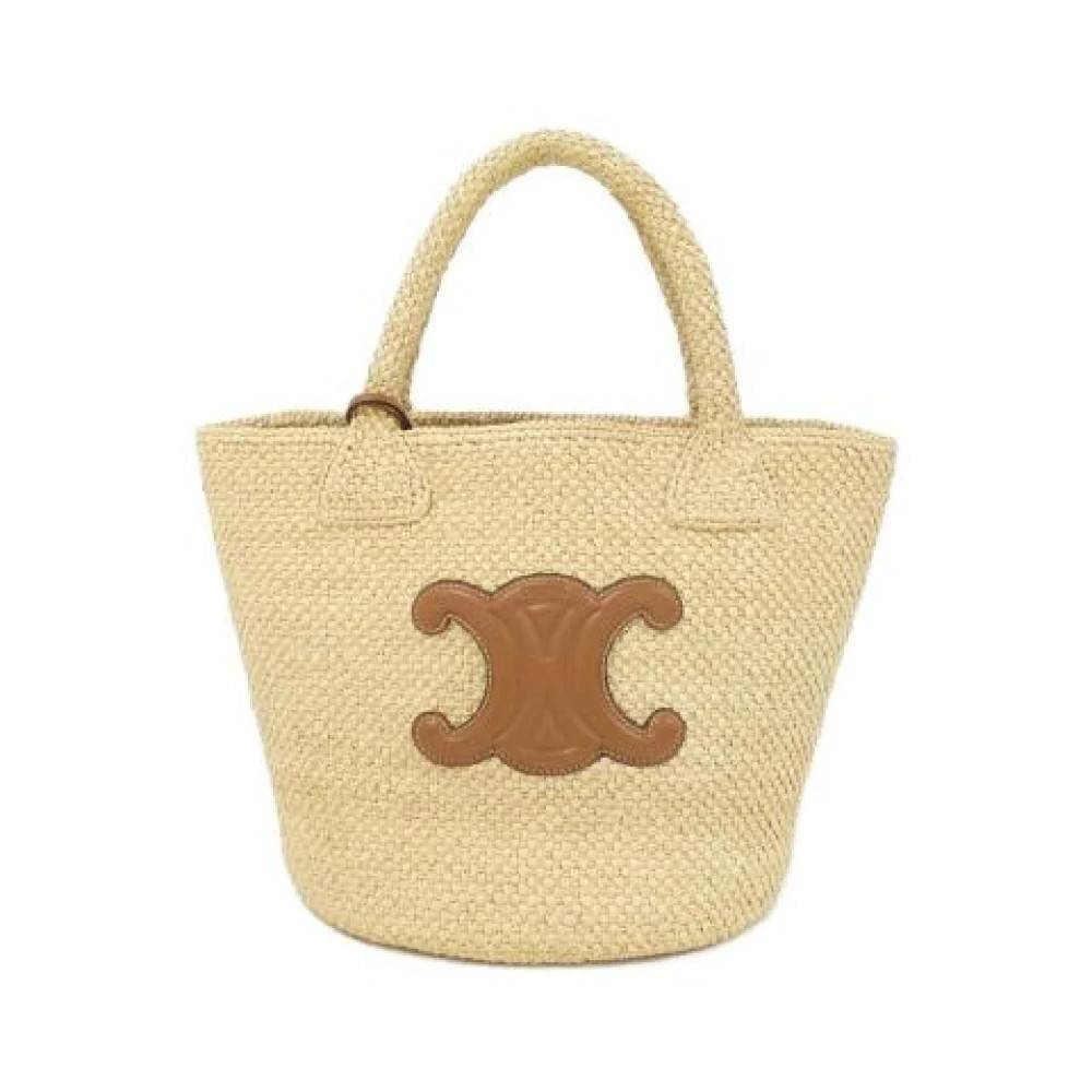 Celine Vintage Pre-owned Supple Classic Panier Raffia Calf Bag - Vintage - Dame - Beige - ONE SIZE -