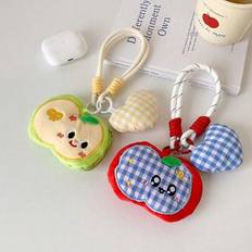 Cartoon Cute Red Apple Storage Bag Headphones Lipstick Coin Purse And Versatile Cute Little Fresh Back-To-School Student Keychain Pendant. For Women M - Multicolor - Green Apple,Red Apple
