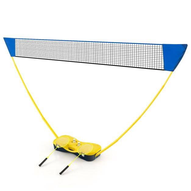 Badmintonnetsæt, bærbart 270 cm, med opbevaringsbase