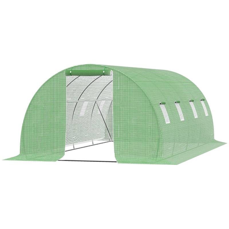 Växthus stålram 6x3x2 m grön