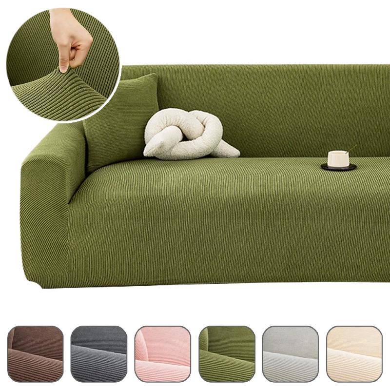 1/2/3/4-sits Stretch Jacquard Sofföverdrag Polar Fleece Tyg Halkfri Elastisk Överdrag För Vardagsrumsmöbler Skydd