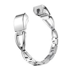 Fitbit Alta HR/Alta Smalt länkarmband med glittrande stenar, Silver