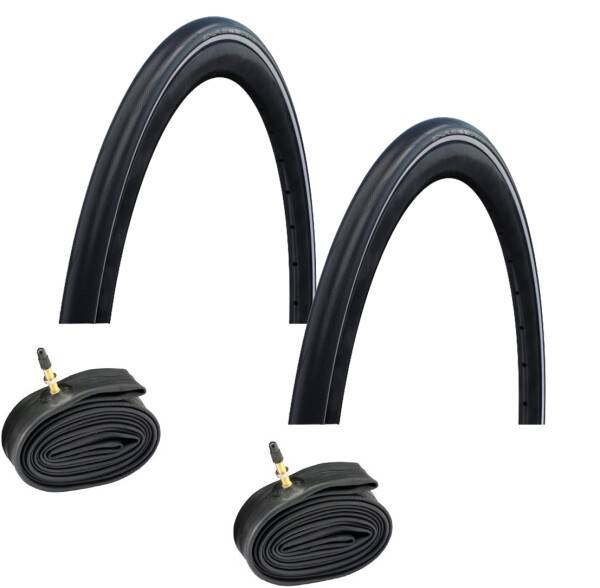 2 däck + 2 slangar Schwalbe One Plus Kanttrådsdäck 700x32C