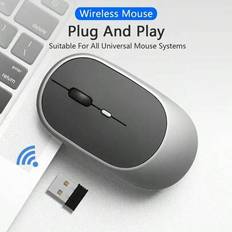 Trådlös mus Uppladdningsbar mus Gamer Dubbla lägen BT5.2-kompatibel med MACBOOK 2.4G USB Mute-möss för bärbar datorplatta. - Multifärgad (svart,grå,rosa,grön)