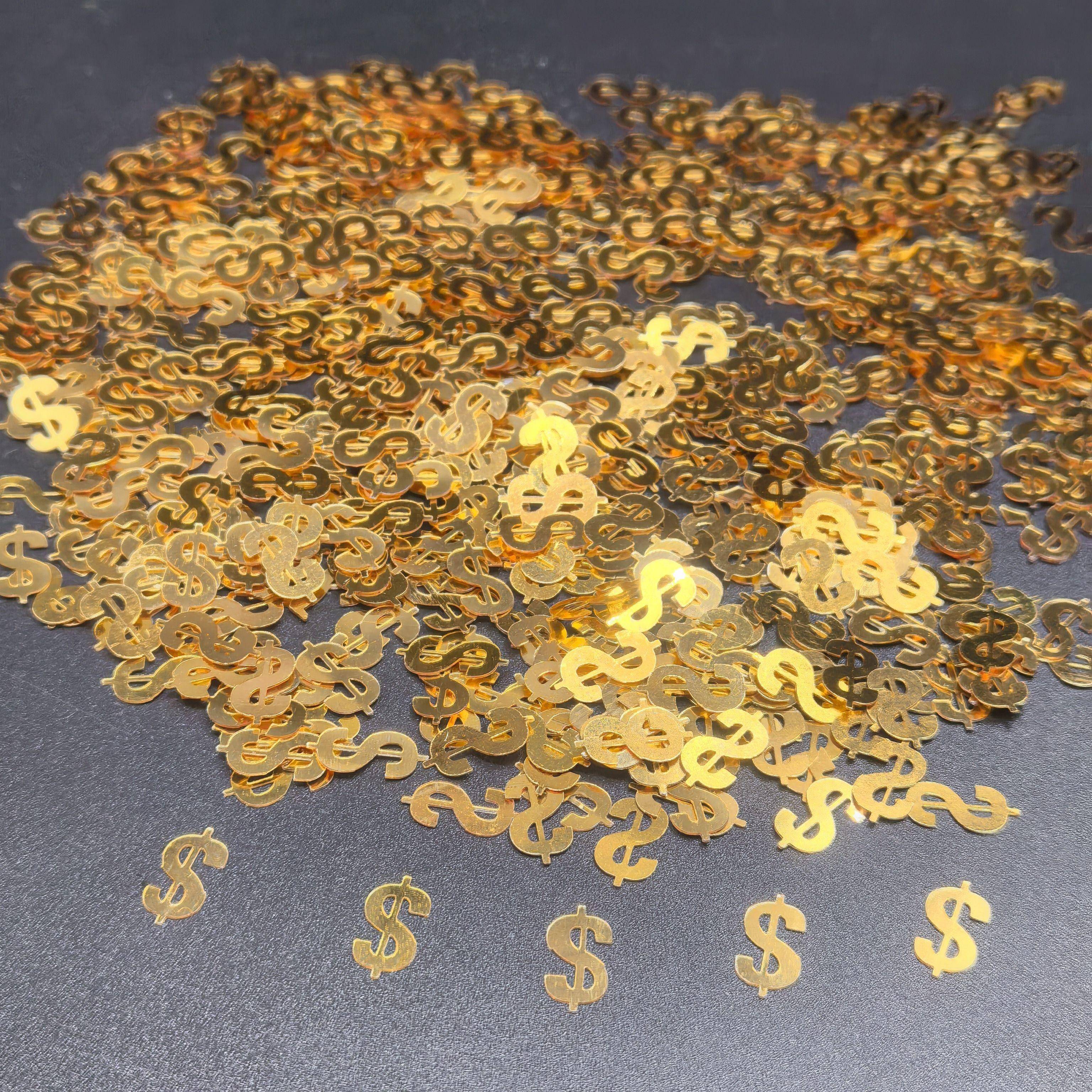TEMU Sparkling & Dollar Sign Confetti - Ideal For Birthdays, Weddings, Graduations | Festive Tabletop Decorations, Halloween Decorations, Christmas Decorations