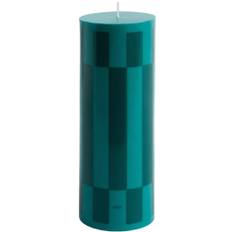 Hay Column Candlelarge-green and Dark Green Green And Dark Green - Stearinlys hos Magasin