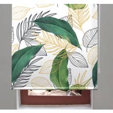Eleganta gröna och guld blad blommor och plantera rullgardin