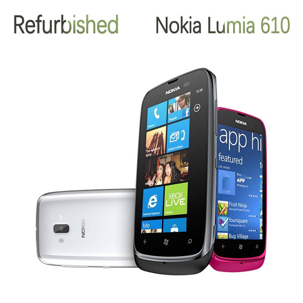 Renoverad Nokia Lumia 610 Original 5MP Kamera Mobiltelefon No charger