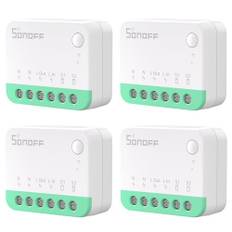 SONOFF MINIR4M Smart Alexa Schalter 4 Stück - 2 Wege Wlan Lichtschalter Relais Modul Supports Matter, Funktioniert mit Apple Home, Alexa & Google Home, Fernbedienung über eWeLink App