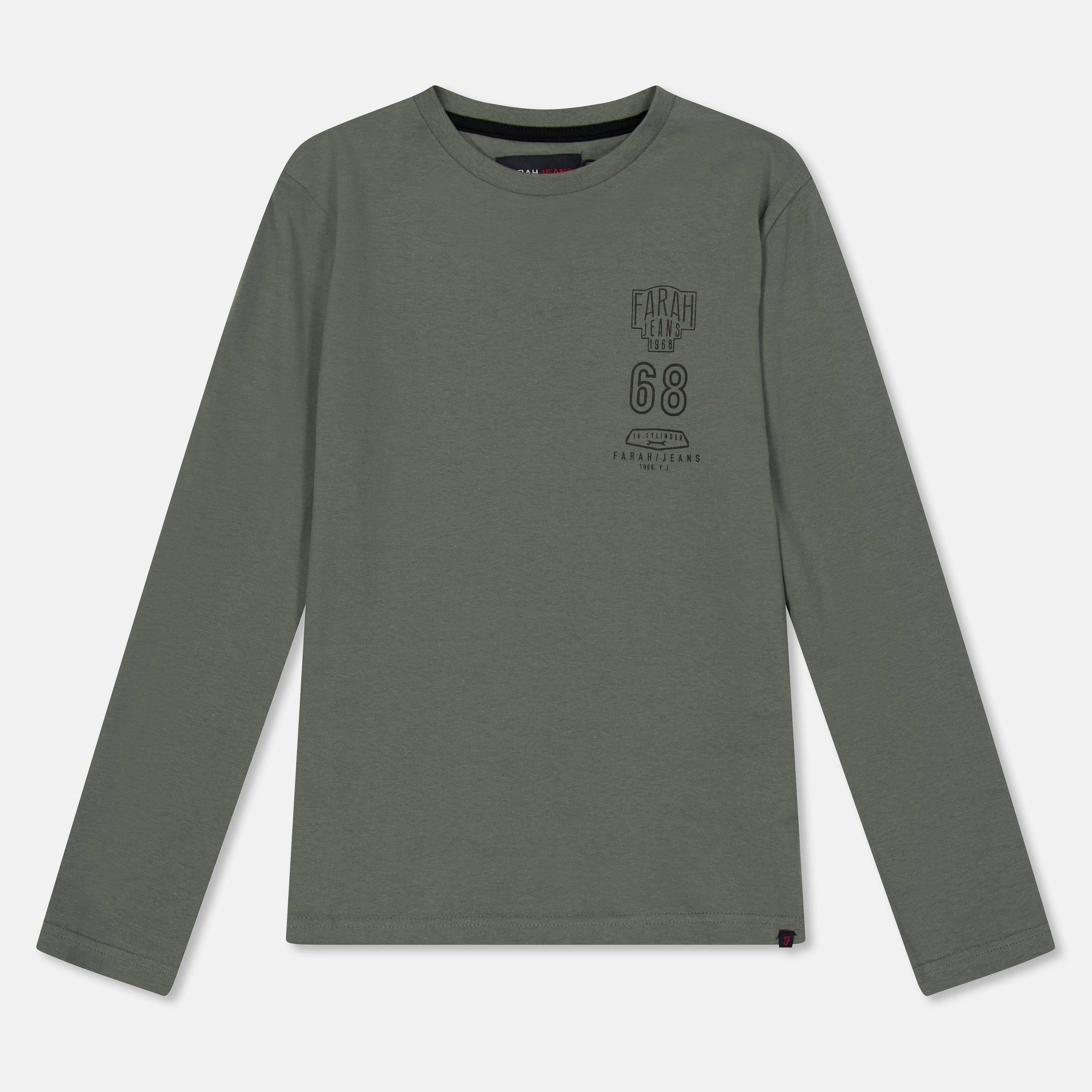 Farah Unisex Kids' Stackd Print Long Sleeve T-Shirt