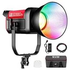 GVM 300C RGB videoljus, 300W Bowens LED Studioljus 2000K-10000K LED fotografering Kontinuerligt ljus med DMX, 48200Lux/m COB videobelysning för att filma Youtube, 16 effekter RGB videoljus
