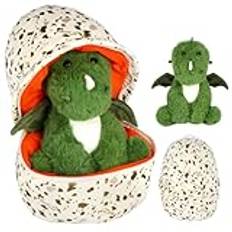 HIULLEN Plyschdinosaurie, gosedjur, dino, baby i ägg, 20 cm Kawaii plyschdocka, mjukisdjur, gåva, gosig mjuk för barn och vuxna, påsk, födelsedagsdekoration