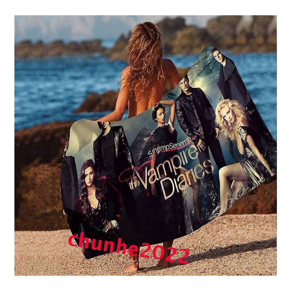 (70x140cm, #24) The Vampire Diaries 3D Microfiber Bath Towel Swim Beach Towel Blanket Turt Gift