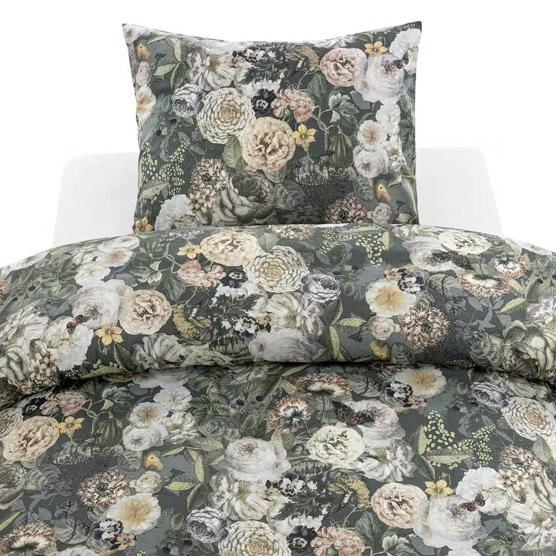 Abigail Grön Blommor Bäddset 150x210 cm