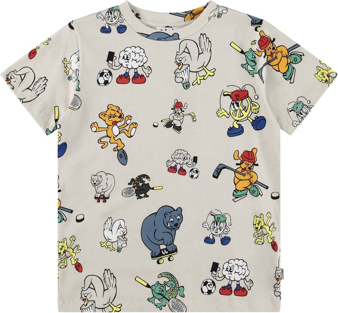 Molo Ralphie T-shirt Curious Pals Curious Pals 98 cm Grå 98 cm Drenge