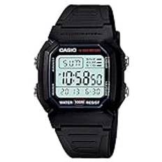 Casio unisex armbandsur vintage digital kvarts harts W-800H-1A, Svart/svart, Einheitsgröße, Band