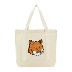 Maison Kitsuné, Taske, Dame, Beige, ONE SIZE, Uld, Fox Head Shopping Bag