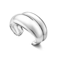 Georg Jensen Curve Armring , bred 501B, sølv - Str. S