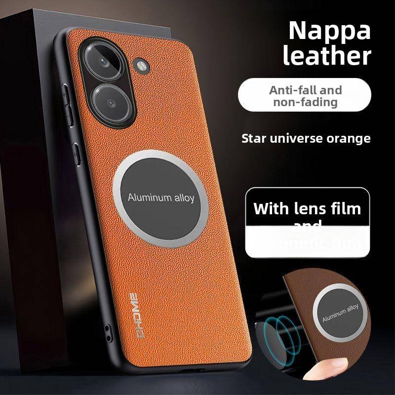 För Xiaomi POCO X8 Pro Fodral Lyxigt PU-läder Skin magnetisk Lins Skyddande Baksidesfodral För POCO X8 Max X8Pro Telefonskal brun