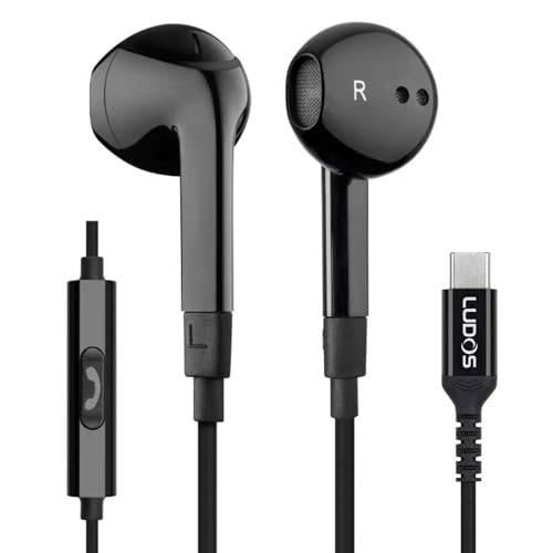 LUDOS FEROX USB C-hörlurar, trådbundna USB-C-öronsnäckor, 5 års garanti