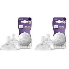 Philips Avent Natural Response Sauger – 2x Sauger für Babyflaschen mit Durchflussstärke 5, für Babys ab 6 Monaten, BPA-frei (Modell SCY965/02) (Packung mit 2)
