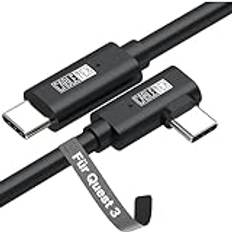 CABLETEX Kabel för Oculus Quest 2 Link USB C I 5 meter lång för VirtualReality, MacBook Pro, Galaxy S8 +, S9 +, S10 +, Huawei P20, P30, P40 Pro - Svart