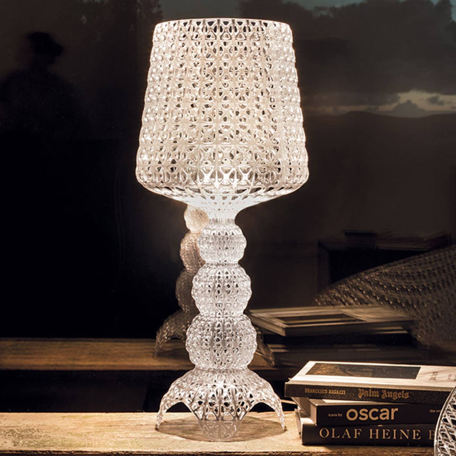 Kartell Design bordslampa Mini Kabuki, dimbar, Genomskinlig / transpare, Vardagsrum / matsal, Syntetmaterial, Design, Bordslampa