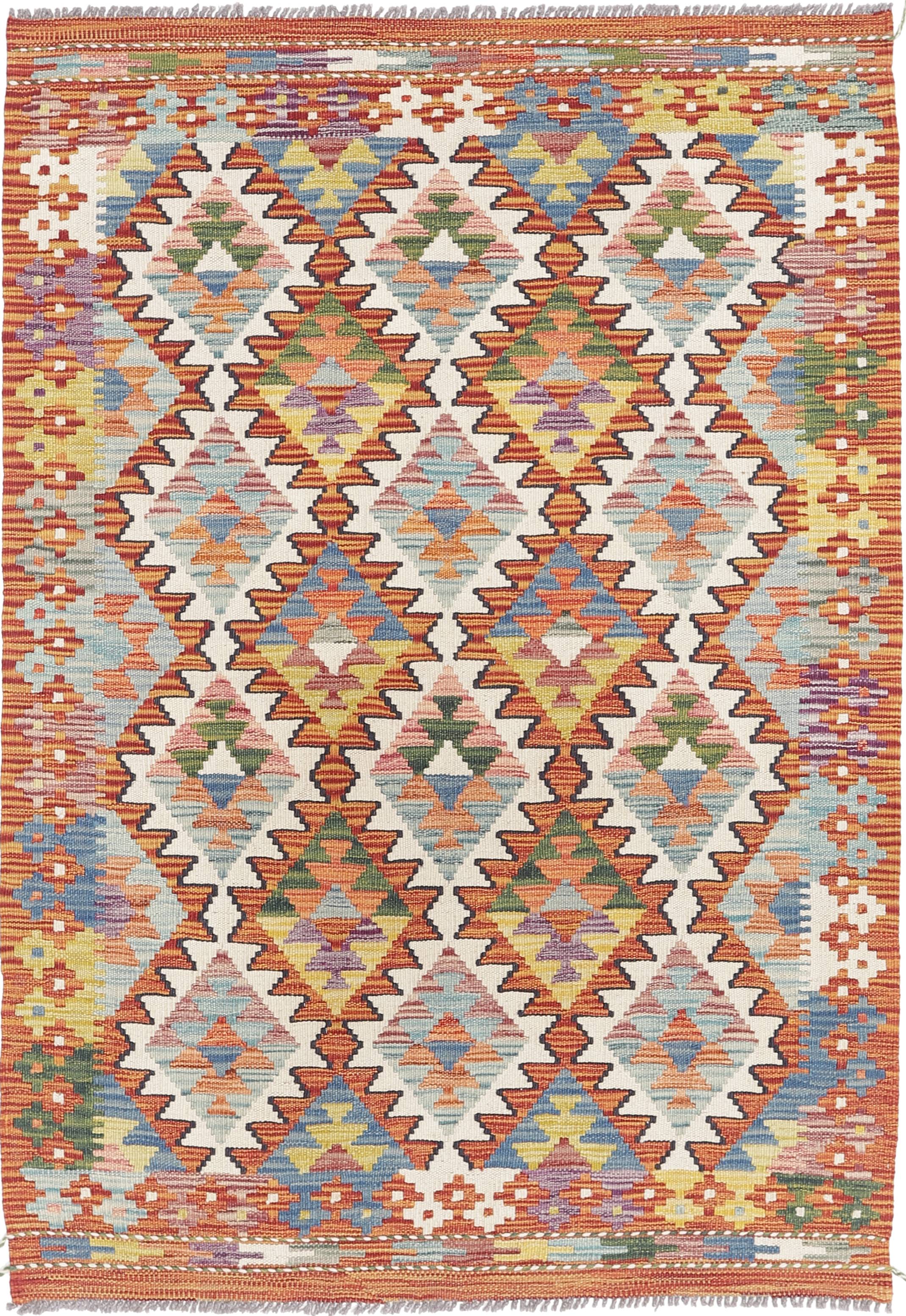 Kelim Afghan Old Style Matta 102x147 Orientalisk Matta Multi