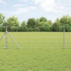 Markhegn 0,8x100 m galvaniseret stål&&vidaxl hegnspæle 13 stk ø32 mm 120 cm galvaniseret stål