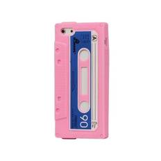 iPhone 5/5S/SE Retro Cover. Silikone kassettebånd. Lyserød.