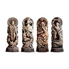 osiuujkw 4x nordiska gudar dekorativa statyer i harts Elegant dekoration fornordna gudar Skulptur Ornament Norse Gud Resin staty